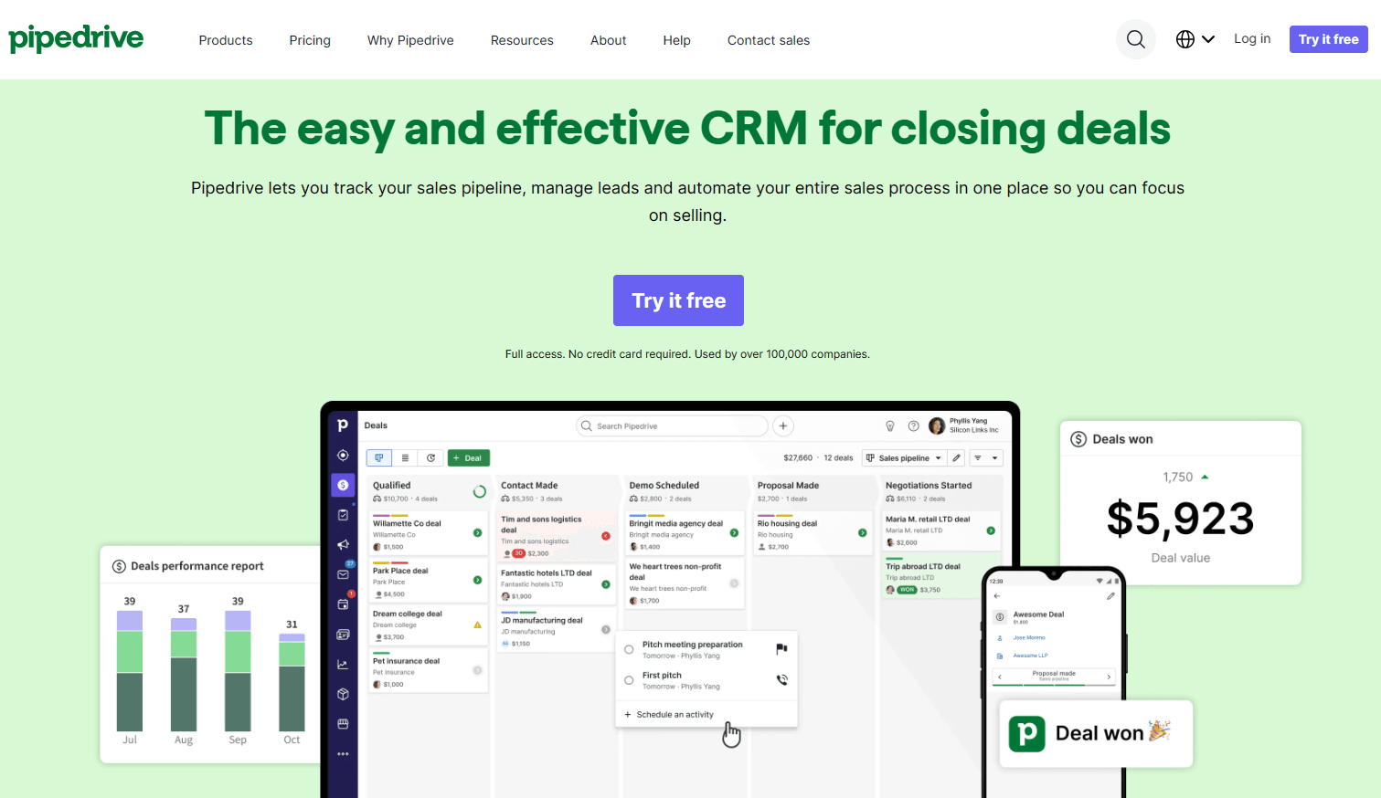 Pipedrive CRM screenshot